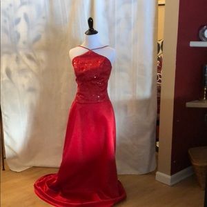 Stunning red two piece, embellished gown